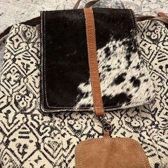 Myra Bag Flapover Cowhide Backpack - Picture 4 of 8